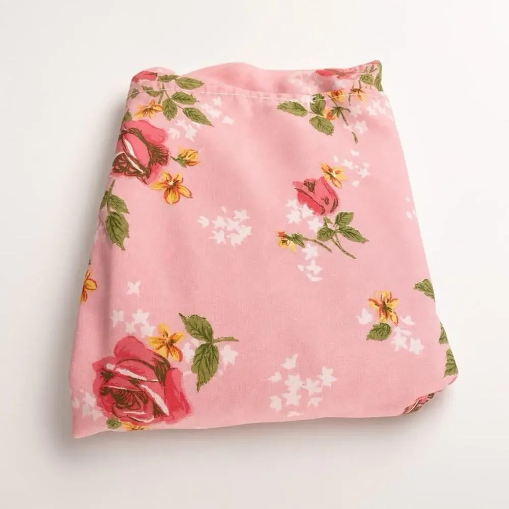 VTG Cotton Blend Twin Fitted Sheet Floral Country Home Cottage 39x79” Mattress